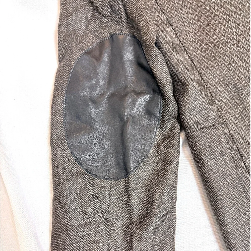 The Kooples Blazer Men’s Double Breasted Wool FR 46/ US 36 Brown‎ Leather Elbow